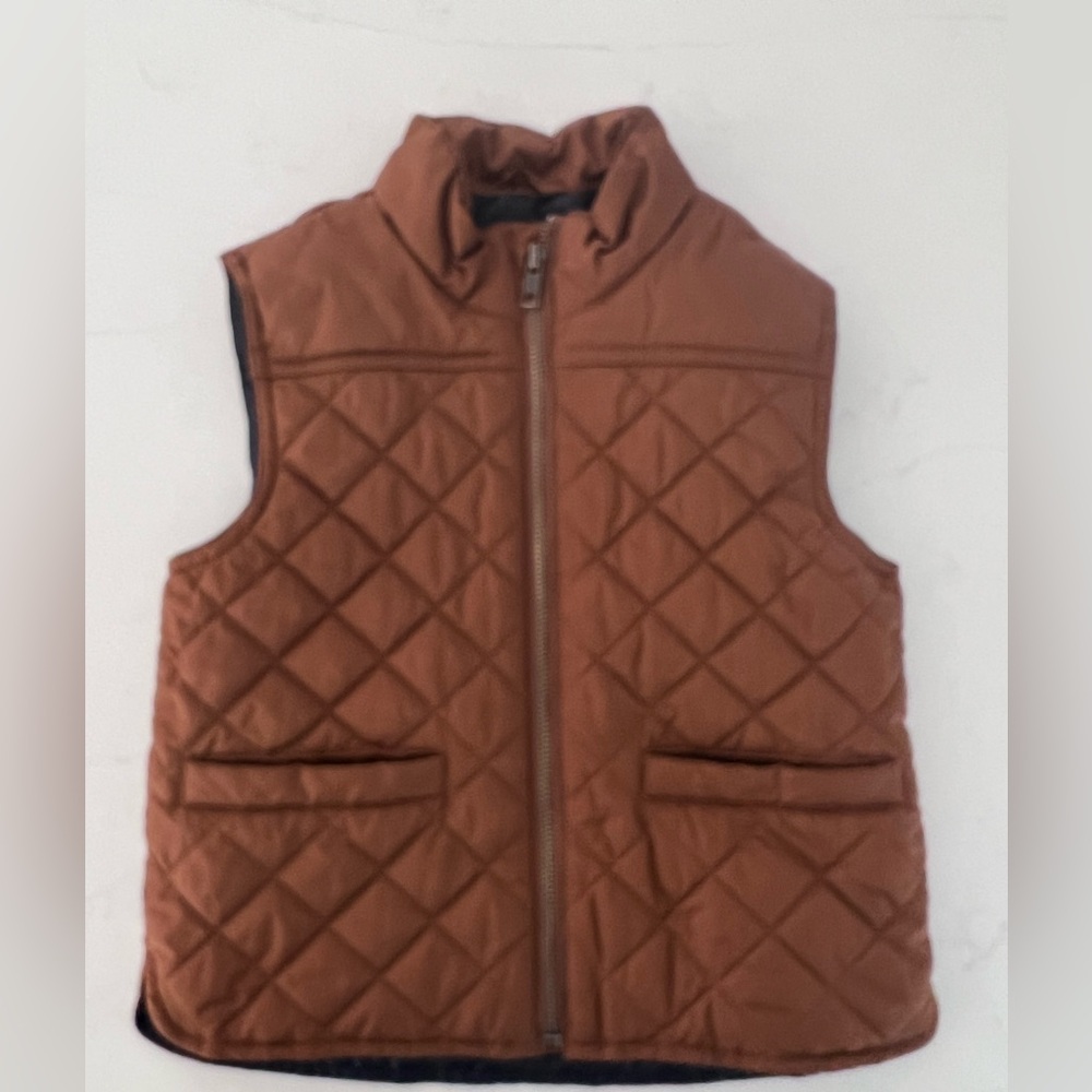 Crewcuts Boys Brown Quilted Vest. XS.